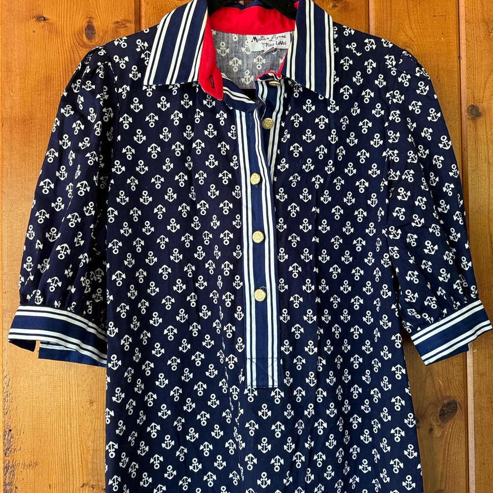 Vintage Anchor Print Dress